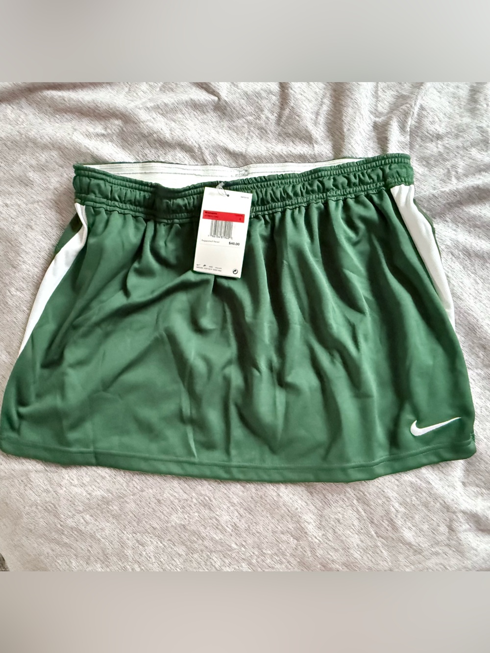 Nike Green Athletic Shorts with White Waistband